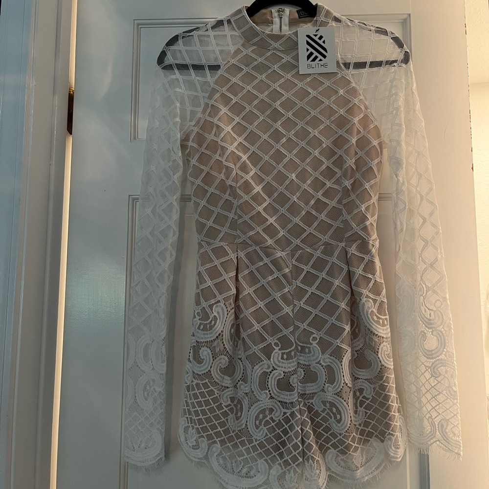 White Lace Women's Romper